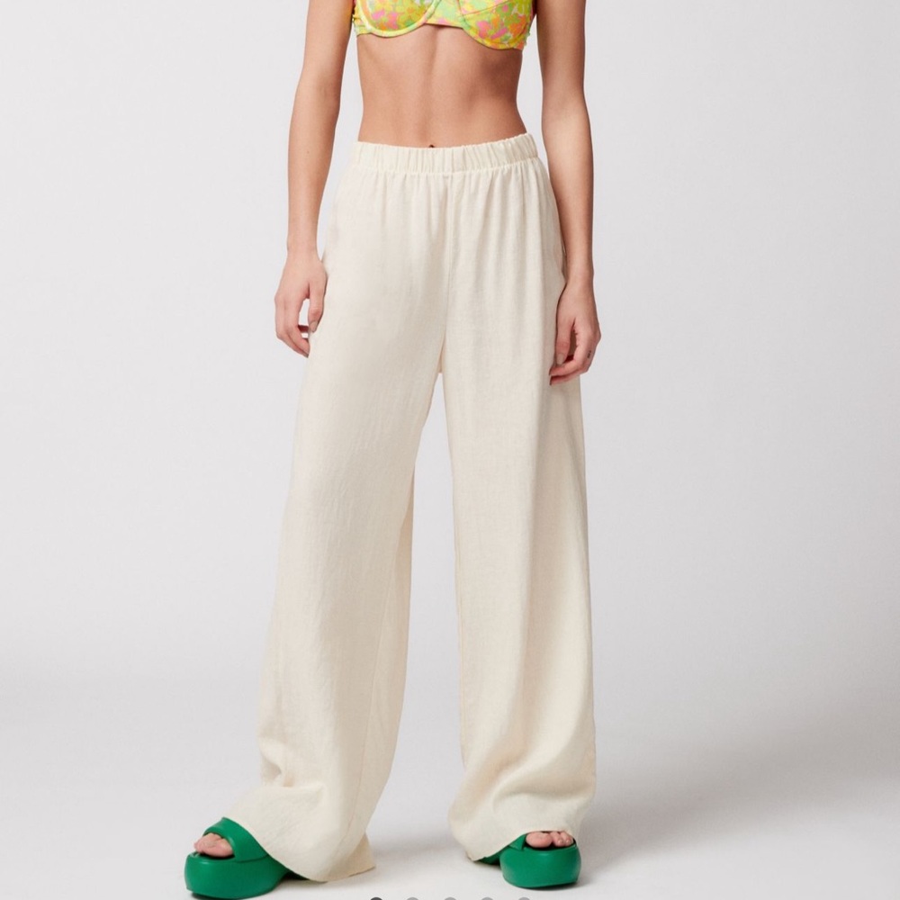 Urban Renewal Made In LA Eco Linen Wide Leg Pull-On Beach Pant